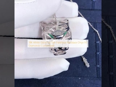 18K White Gold Car Tier Panthere Necklace Onyx VS Diamonds Disesuaikan