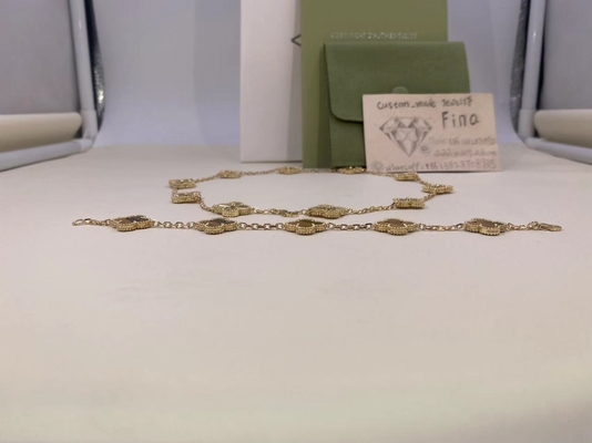 VCA Vintage Alhambra Bracelet 5 Motifs 18k Yellow / Rose / White Gold Bracelet