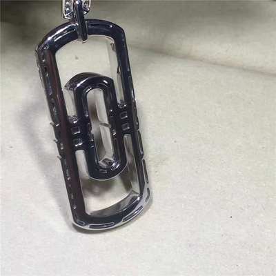 Full Pavé Diamond Luxury Diamond Jewelry Luxury Jewelry Parentesi Nceklace 18K White Gold