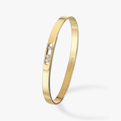 18K Yellow Gold Luxury Jewelry Move Noa Diamond Bangle Bracelet For Ladies