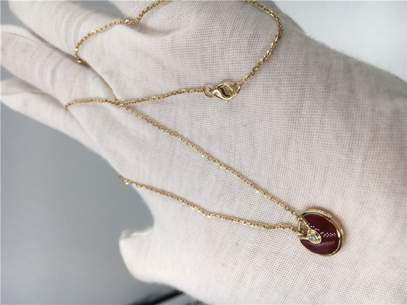 Kualitas XS Model High End Custom Jewelry Amulette De Necklace 18K Rose Gold Carnelian pabrik