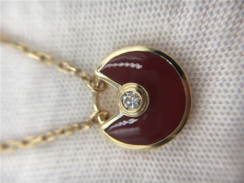 Kualitas XS Model High End Custom Jewelry Amulette De Necklace 18K Rose Gold Carnelian pabrik