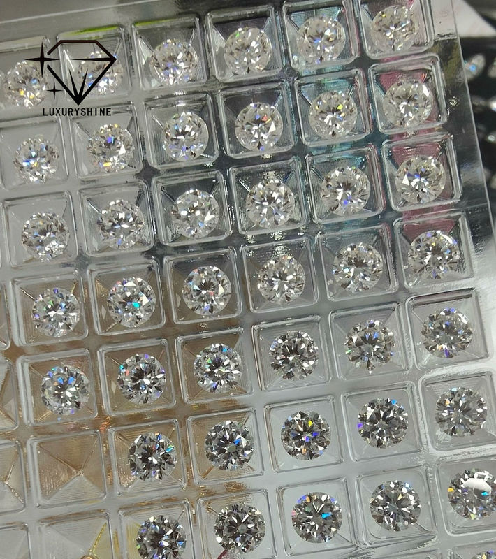 Kualitas LuxuryShine VS1 Laboratorium Berlian 1ct 2ct 3ct 4ct 5ct Potongan Bulat Putih Excellent Cut IGI Sertifikat pabrik
