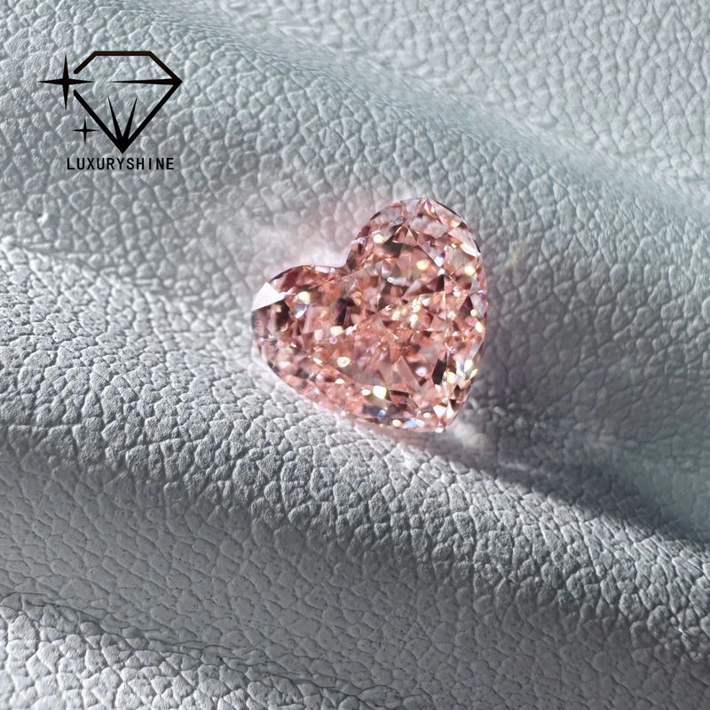 Kualitas LuxuryShine Fancy Pink / Fancy Intense Pink / Fancy Vivid Pink Heart Cut Laboratorium Berlian VVS-VS1 Berlian Asli & Perhiasan Pernikahan & Perhiasan Khusus pabrik