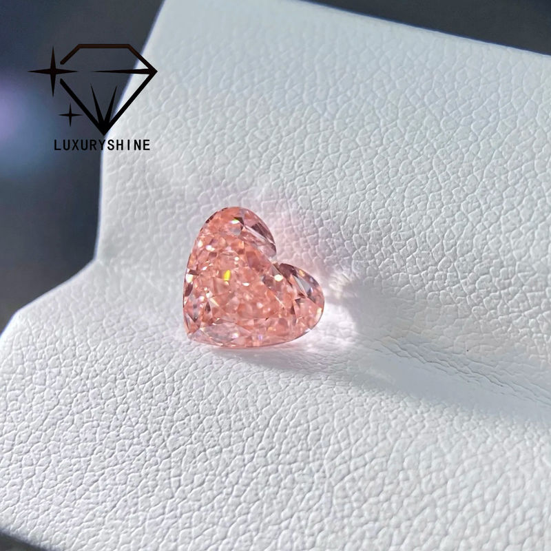 Kualitas LuxuryShine Pink / Yellow / Green Heart Cut Lab Diamond VVS-VS Berlian Asli & Perhiasan Pernikahan & Perhiasan Khusus pabrik