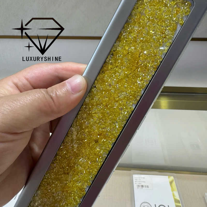 Kualitas LuxuryShine VVS-VS Fancy Yellow/Light Yellow/Fancy Intense/Vivid Yellow Lab Grown Diamond 1CT 2CT 3CT 4CT 5CT Oval Excellent Cut dengan Sertifikat & Perhiasan yang Disesuaikan pabrik