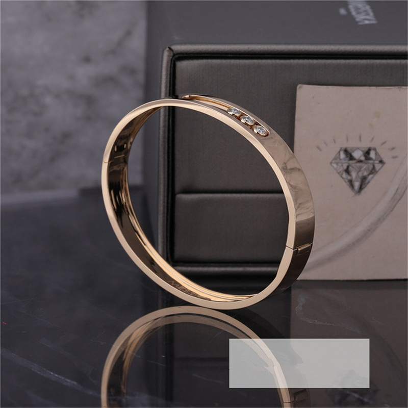 18K Yellow Gold Luxury Jewelry Move Noa Diamond Bangle Bracelet For Ladies