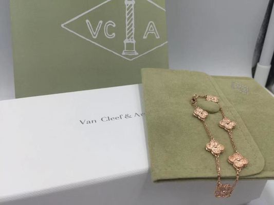 Kualitas Gelang Van Cleef & Arpels Sweet Alhambra 6 Motif Rose Gold pabrik