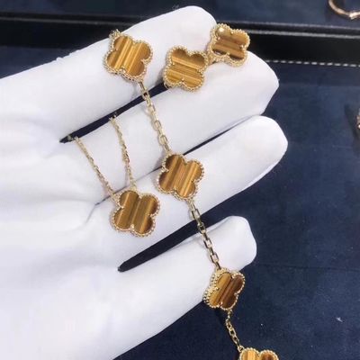 Kualitas Emas 18K Dan Berlian Asli Van Cleef Dan Arpels 5 Motif Gelang Alhambra Vintage pabrik