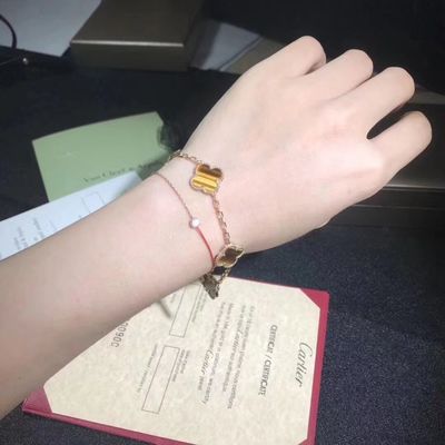 Kualitas Emas 18K Dan Berlian Asli Van Cleef Dan Arpels 5 Motif Gelang Alhambra Vintage pabrik