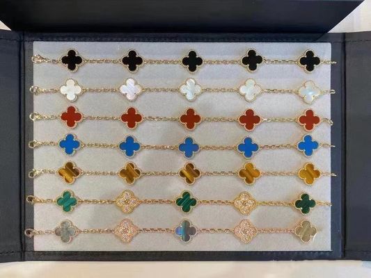 Kualitas Emas 18K Dan Berlian Asli Van Cleef Dan Arpels 5 Motif Gelang Alhambra Vintage pabrik