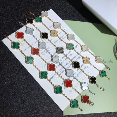 Kualitas Van Cleef Arpels Gelang Emas 18K Vintage Alhambra 5 Motif pabrik