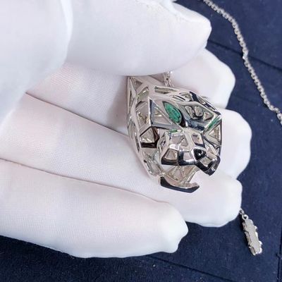 Kualitas OEM Cartier Panther Kalung Paket Asli 18k Emas Dan VS Berlian Asli pabrik