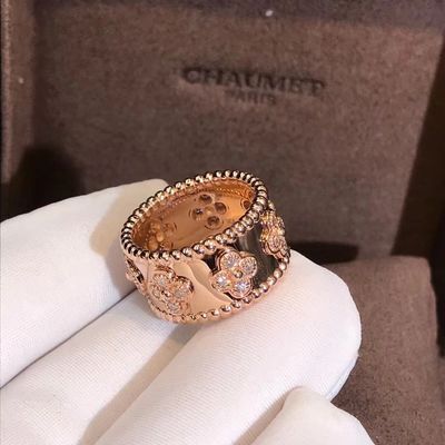 Kualitas Model Sedang VCA Van Cleef Perlee Clover Ring 18k Gold Mendukung Kustomisasi Pribadi pabrik
