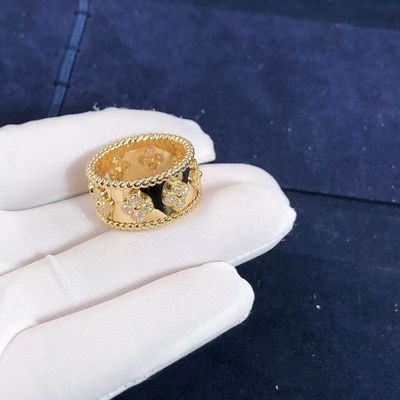 Kualitas Model Sedang VCA Van Cleef Perlee Clover Ring 18k Gold Mendukung Kustomisasi Pribadi pabrik