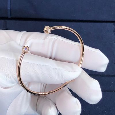Kualitas 18K Gold Piaget Possession Open Bangle Bracelet Mendukung Pesanan Sampel OEM pabrik