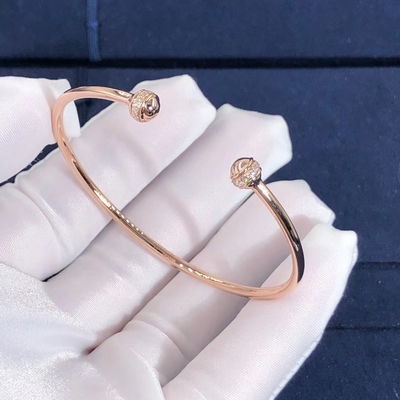 18K Gold Piaget Possession Open Bangle Bracelet Mendukung Pesanan Sampel OEM