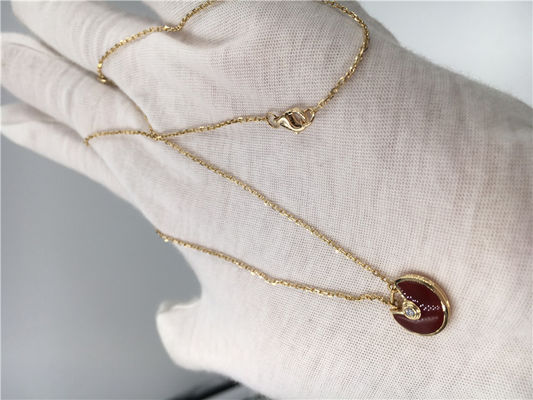 Kualitas XS Model High End Custom Jewelry Amulette De Necklace 18K Rose Gold Carnelian pabrik