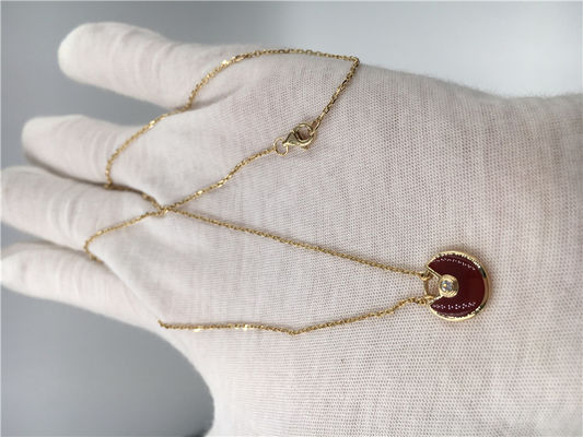 Kualitas XS Model High End Custom Jewelry Amulette De Necklace 18K Rose Gold Carnelian pabrik