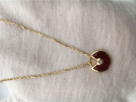 Kualitas XS Model High End Custom Jewelry Amulette De Necklace 18K Rose Gold Carnelian pabrik
