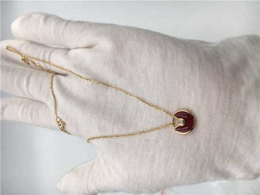 Kualitas XS Model High End Custom Jewelry Amulette De Necklace 18K Rose Gold Carnelian pabrik