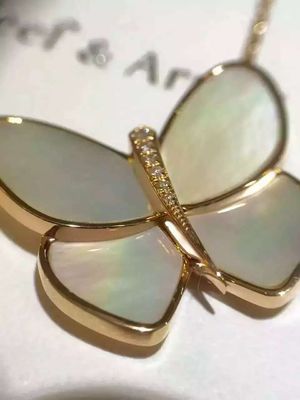 Kualitas Kalung Liontin Kupu-kupu Emas Kuning 18K, Kalung Kupu-Kupu Van Cleef pabrik