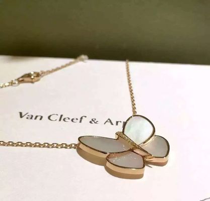 Kualitas Kalung Liontin Kupu-kupu Emas Kuning 18K, Kalung Kupu-Kupu Van Cleef pabrik