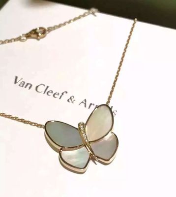 Kualitas Kalung Liontin Kupu-kupu Emas Kuning 18K, Kalung Kupu-Kupu Van Cleef pabrik