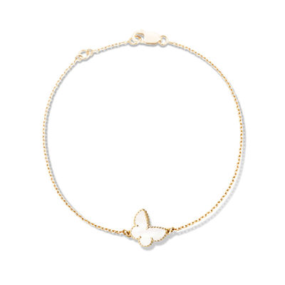 Kualitas White Mother Of Pearl Gelang Emas 18K Gelang Kupu-kupu Alhambra Manis pabrik