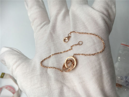 Kualitas B6027000 Buatan Tangan Perhiasan Emas Mewah 18K Rose Gold Love Bracelet pabrik