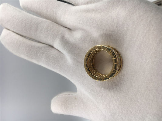 Kualitas Perhiasan Mewah Mens Wedding Bands, Cincin Perhiasan Mewah Vintage Emas Kuning 18k Dengan Berlian pabrik