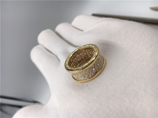 Kualitas Perhiasan Mewah Mens Wedding Bands, Cincin Perhiasan Mewah Vintage Emas Kuning 18k Dengan Berlian pabrik