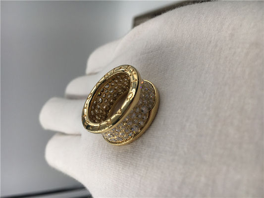 Kualitas Perhiasan Mewah Mens Wedding Bands, Cincin Perhiasan Mewah Vintage Emas Kuning 18k Dengan Berlian pabrik