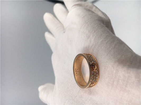 Kualitas Cincin Pernikahan Perhiasan Emas Mewah, Cincin Pernikahan Cinta Emas 18K Mewah pabrik