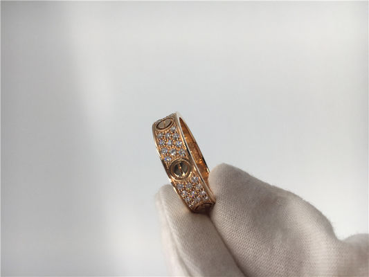 Kualitas Cincin Pernikahan Perhiasan Emas Mewah, Cincin Pernikahan Cinta Emas 18K Mewah pabrik
