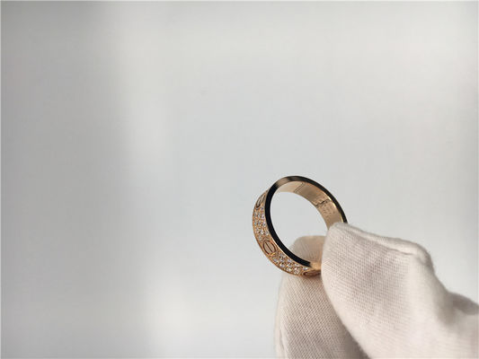 Kualitas Cincin Pernikahan Perhiasan Emas Mewah, Cincin Pernikahan Cinta Emas 18K Mewah pabrik