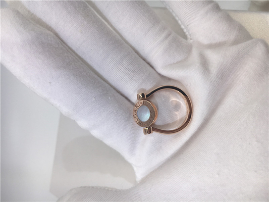 18K Perhiasan Mewah Perhiasan Vintage Rose Gold Engagement Rings Dengan Mother Of Pearl / Pavé Diamonds