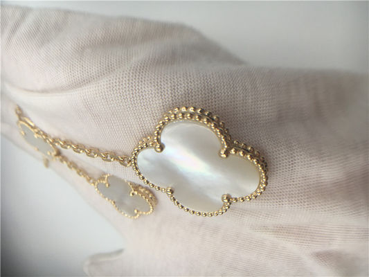 Kualitas White Mother Of Pearl Van Cleef Arpels Magic Alhambra Necklace 18k Yellow Gold pabrik