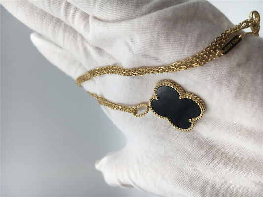 Kualitas Mewah Gaya Vintage Perhiasan Emas 18K Alhambra Kalung Panjang Untuk Pacar pabrik