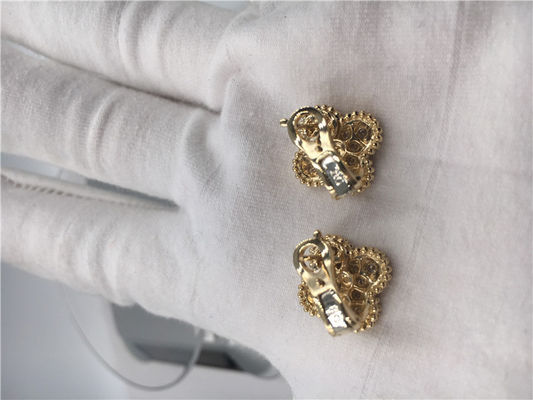 Kualitas Berlian Bulat Vintage Anting Emas 18K Buatan Tangan Untuk Istri / Pacar pabrik