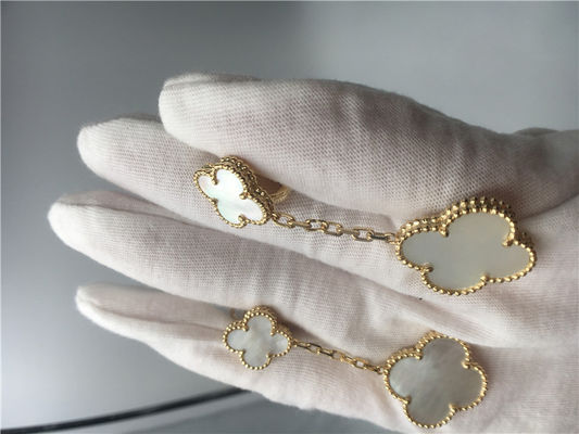 Kualitas Anting Van Cleef Dengan 2 Motif, Anting Van Cleef Emas Kuning 18k Ibu Dari Mutiara pabrik