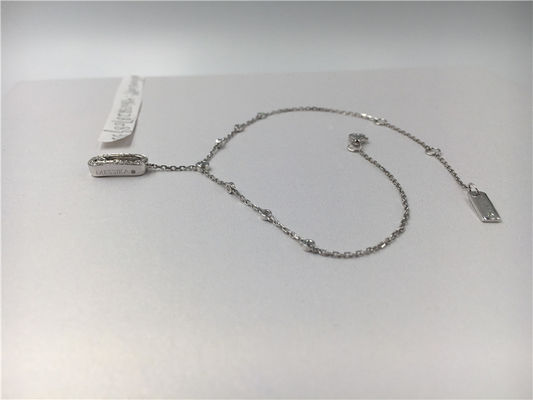 Kualitas Gelang Pergelangan Kaki Emas Putih 18K Elegan Desain Sederhana Dengan Satu Berlian Bergerak pabrik