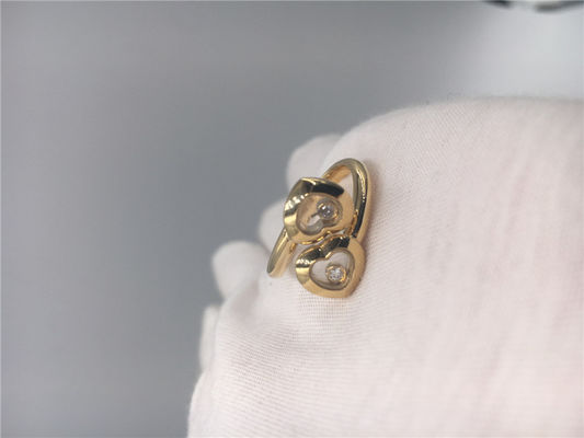 Kualitas Happy Curves Ring Chopard Jewelry 18K Emas Berlian Alami Dengan Bentuk Hati pabrik