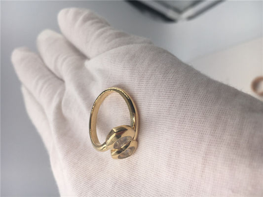 Kualitas Happy Curves Ring Chopard Jewelry 18K Emas Berlian Alami Dengan Bentuk Hati pabrik
