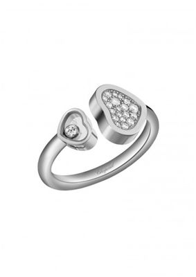 Kualitas 0.22 Carat Berlian Alami 18K Chopard Happy Hearts Cincin Buatan Tangan Tanpa Batu pabrik