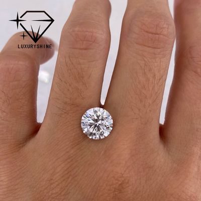 Kualitas LuxuryShine VS2 Bentuk Bulat Berlian Buatan Laboratorium 1CT 2CT 3CT 4CT 5CT Warna D-F berlian putih Dengan Sertifikat IGI pabrik