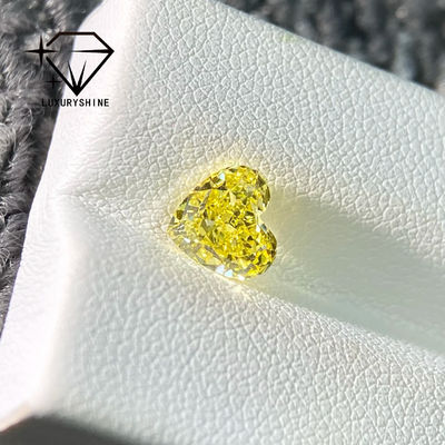 Kualitas LuxuryShine VS1 Berlian Buatan Laboratorium Kuning Mewah Bentuk Hati 1CT 2CT 3CT 4CT 5CT Berlian Asli Dengan Sertifikat IGI pabrik
