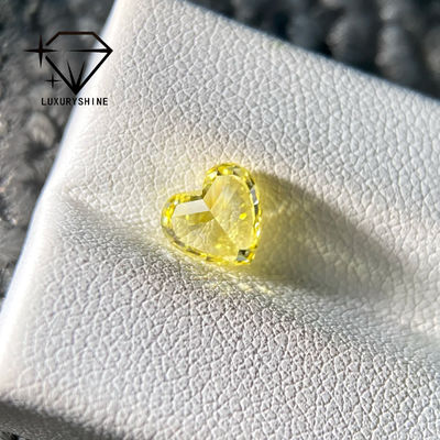 Kualitas LuxuryShine VS1 Berlian Buatan Laboratorium Kuning Mewah Bentuk Hati 1CT 2CT 3CT 4CT 5CT Berlian Asli Dengan Sertifikat IGI pabrik
