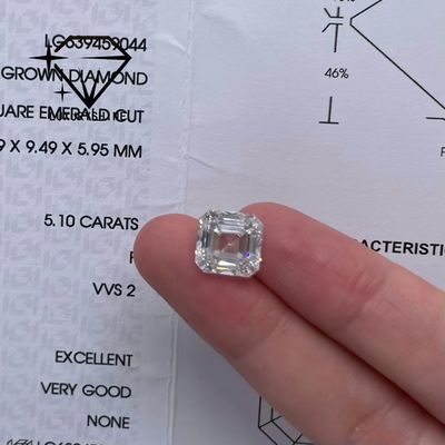 Kualitas LuxuryShine VVS-VS 0.1-10CT Berlian Bentuk Asscher Tumbuh Laboratorium D-F Warna Berlian Putih Dengan Sertifikat IGI 3EX Cut Stones pabrik