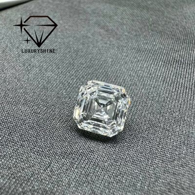 Kualitas LuxuryShine VVS-VS 0.1-10CT Berlian Bentuk Asscher Tumbuh Laboratorium D-F Warna Berlian Putih Dengan Sertifikat IGI 3EX Cut Stones pabrik